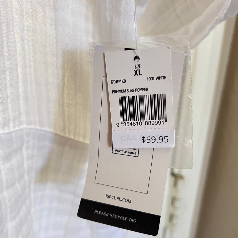 NWT Ripcurl Gauzy 100% Cotton Surf Cover Up/Romper/Jumpsuit - Picture 5 of 5